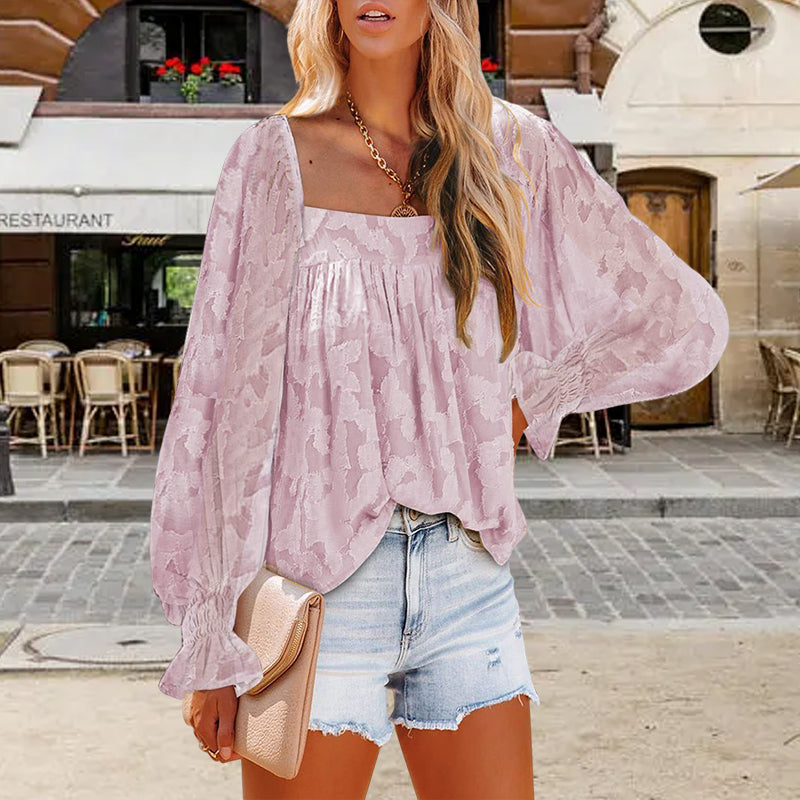 Womens Long Sleeve Tops Square Neck