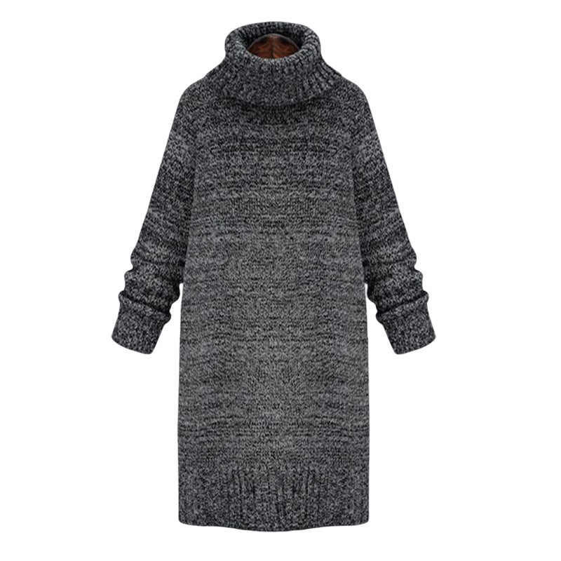 Turtleneck Mid-Length Knit Dress