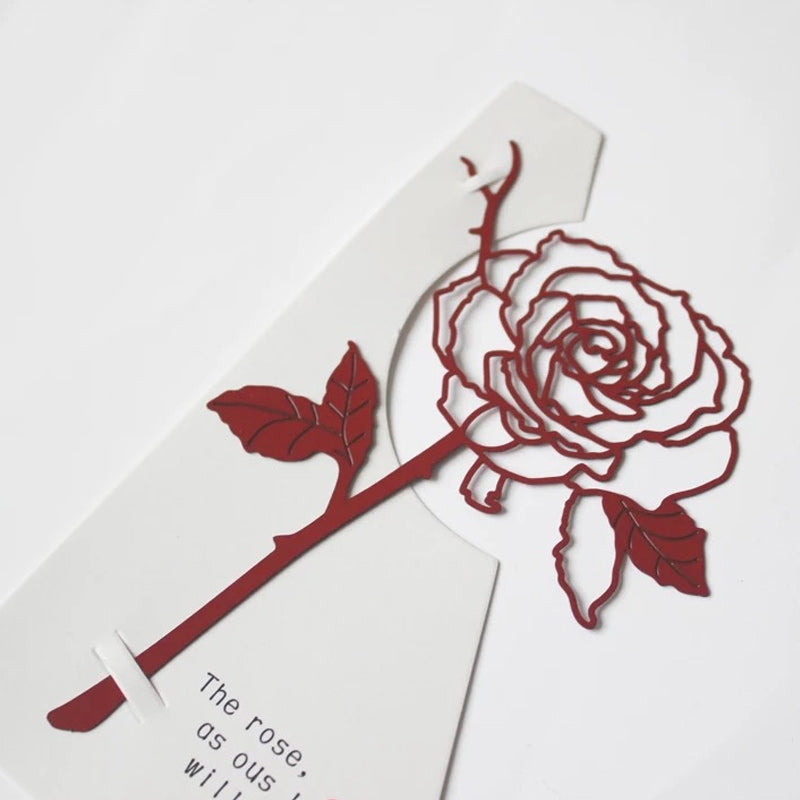 Red Rose Metal Bookmarks