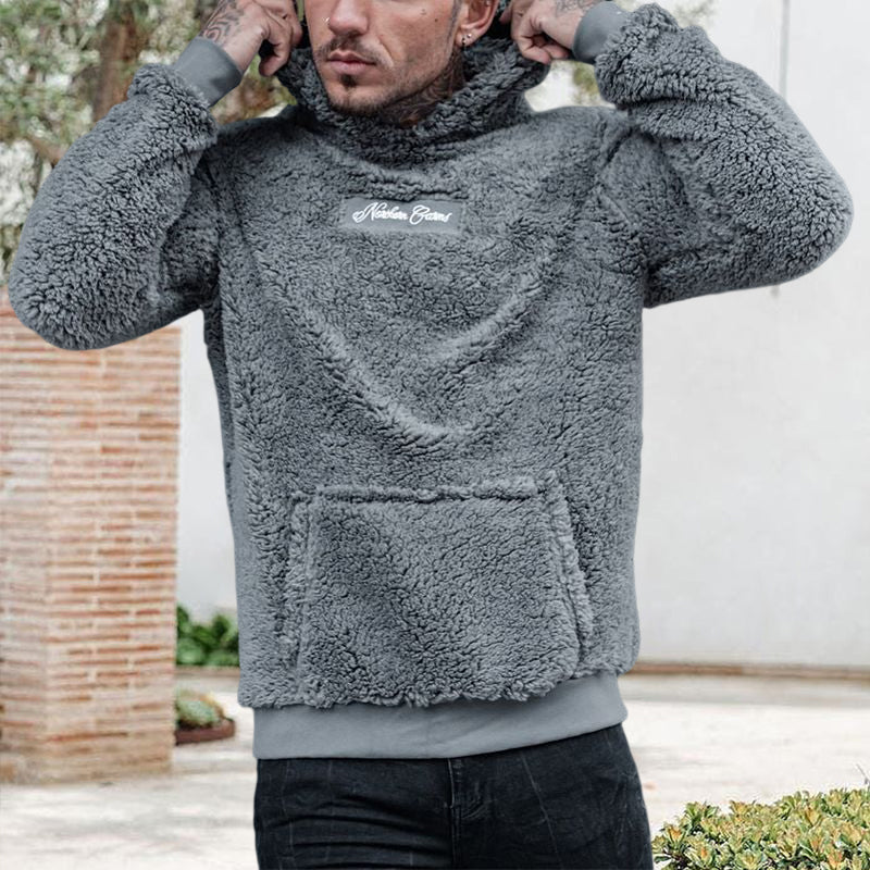 Men's Plush Hooded Sweatshirt