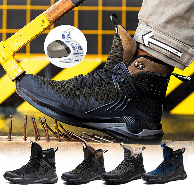 Men's Large Size Breathable High-top Safety Shoes