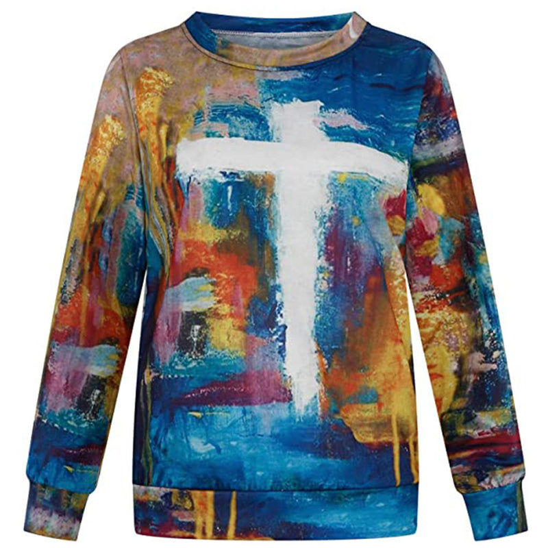 Crucifix Print Sweatshirt