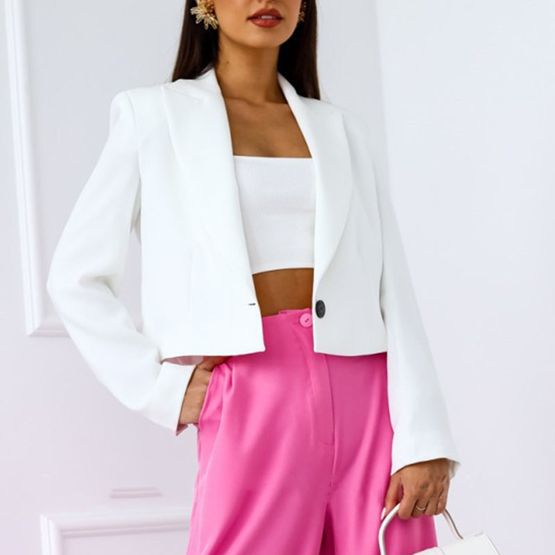 Women's Casual Lapel Crop Blazer