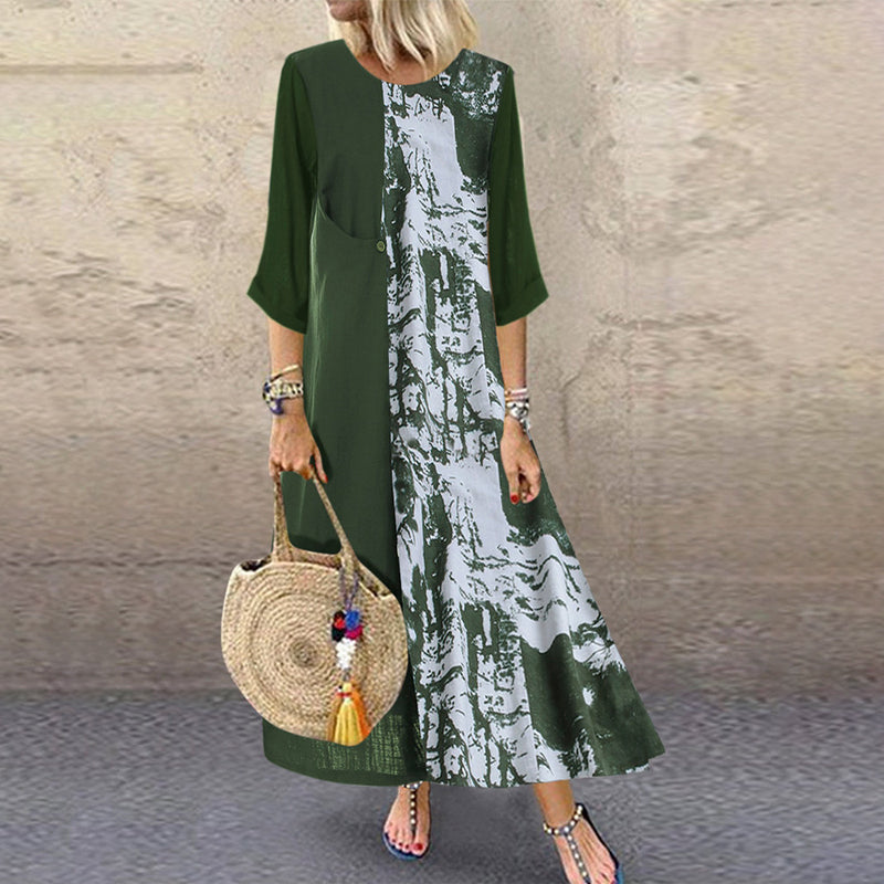 Camouflage 3/4 Sleeve Dress