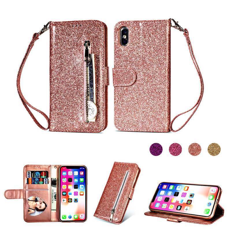 Zipper Wallet PU Leather phone Case