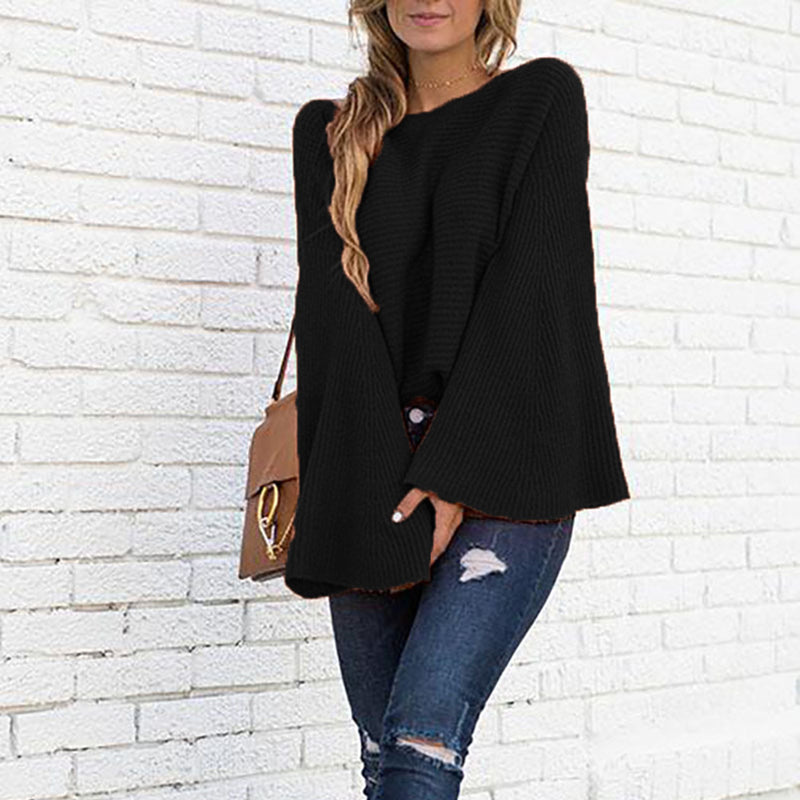 Flared Sleeve Knit Sweater