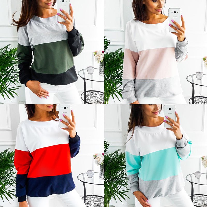 Contrast Panel Crew Neck Sweatshirt