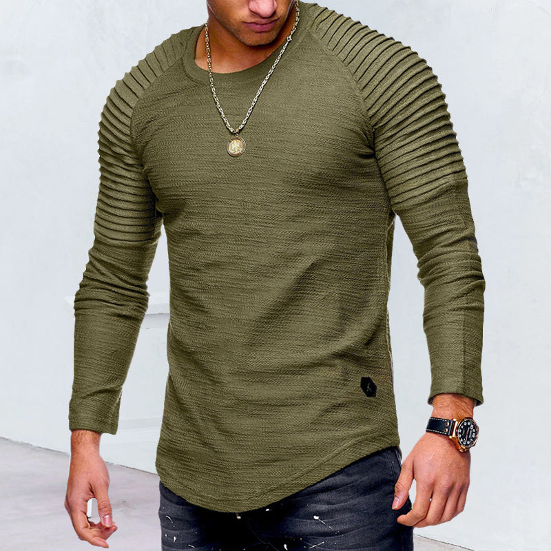 Men's Long Sleeve Crinkled T-Shirt