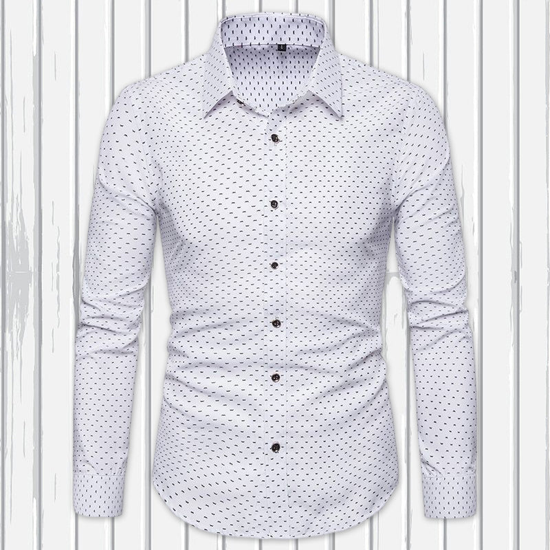 Men's Slim Floral Long Sleeve Shirt