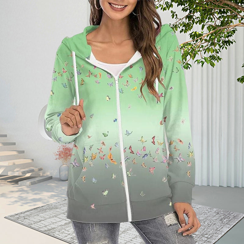 Gradient Print Hooded Sweatshirt