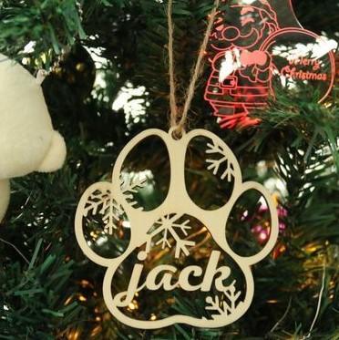 PERSONALIZED DOG/CAT PAW CHRISTMAS ORNAMENT