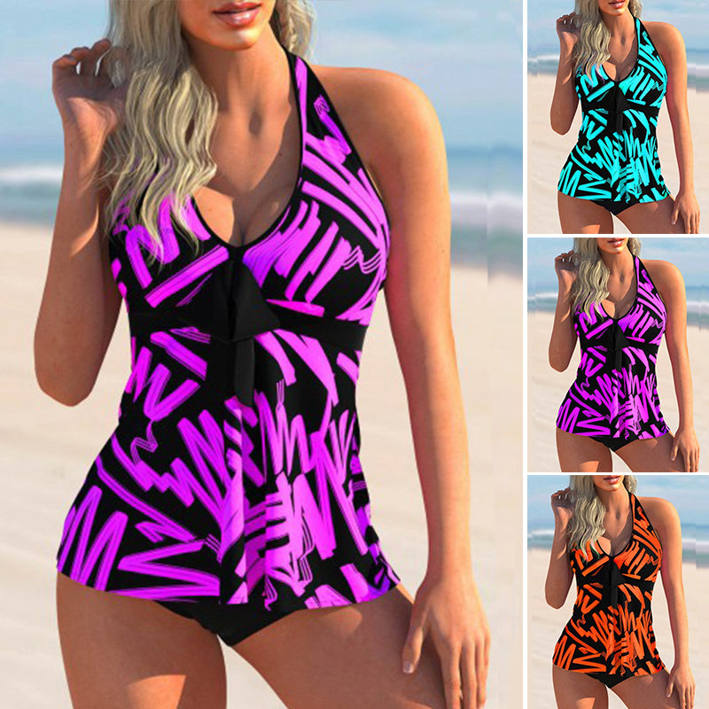 Floral Conservative One-Piece Swimsuit