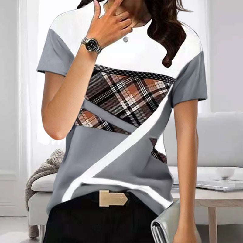 Round Neck Printed Short Sleeve T-Shirt