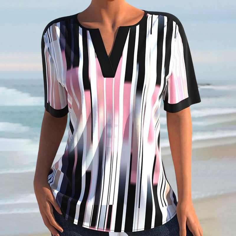 V Neck Gradient T-Shirt