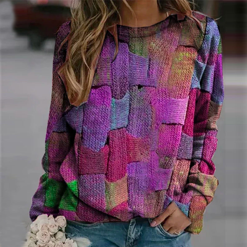 Printed Loose Hooded Sweatshirt