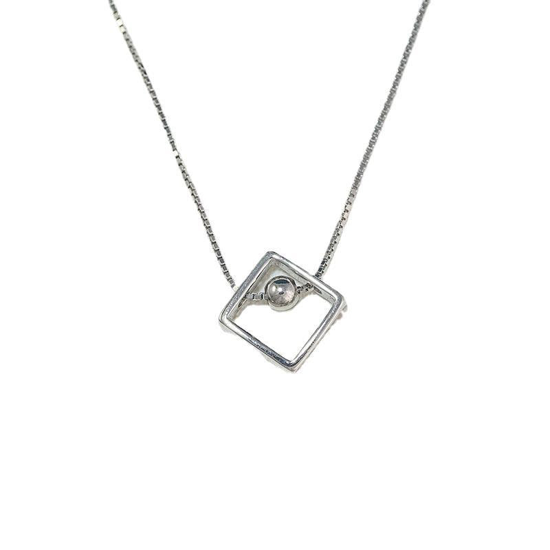 Love Ball Square Geometric Clavicle Necklace