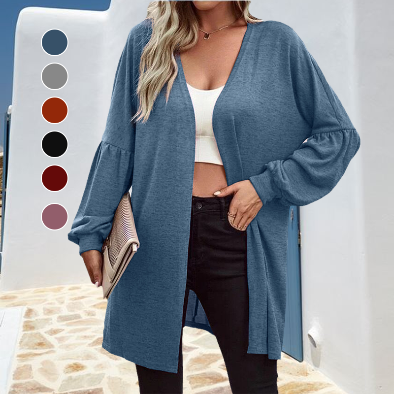 Solid Color Long Sleeve Cardigan