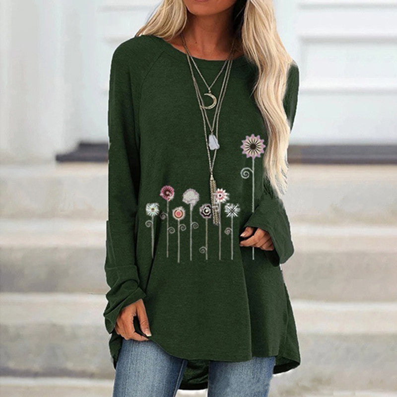 Floral Print Long-sleeve T-shirt