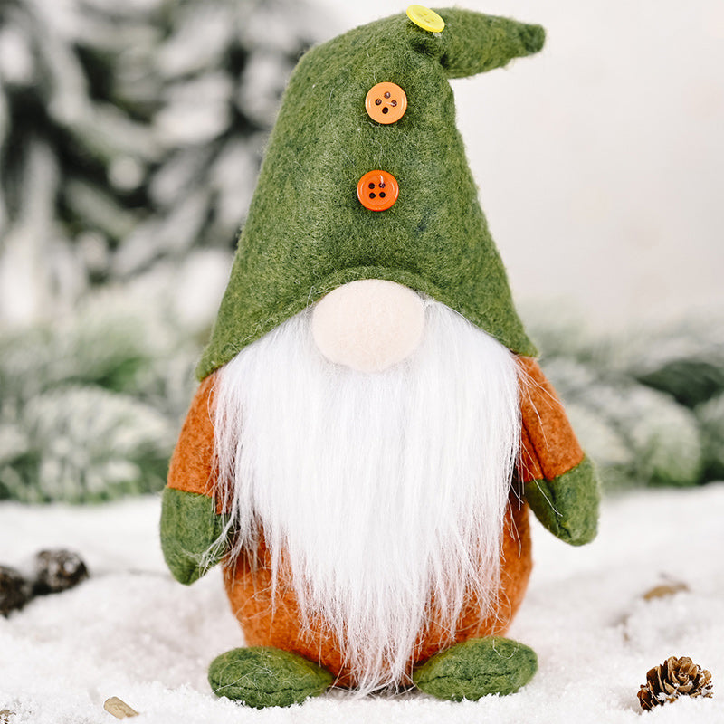 Christmas Green Faceless Old Man Elf Figurine