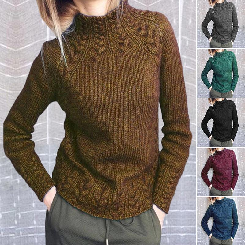 Solid Color Textured Sweater