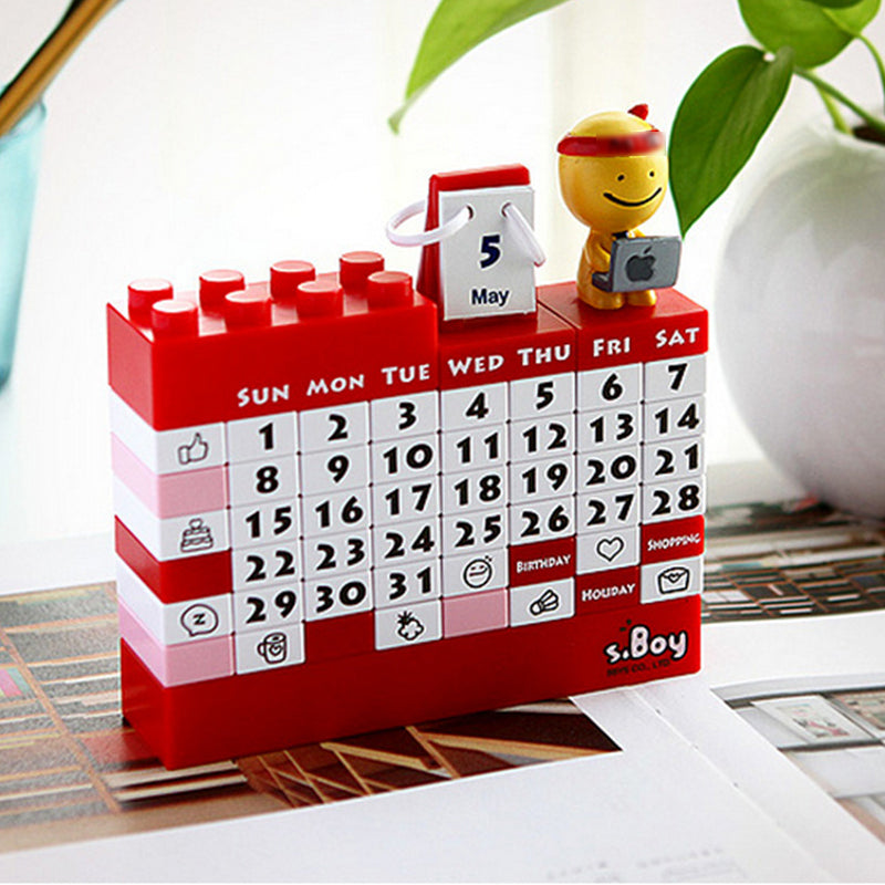 Lovely Cartoon Blocks Puzzle Calendar