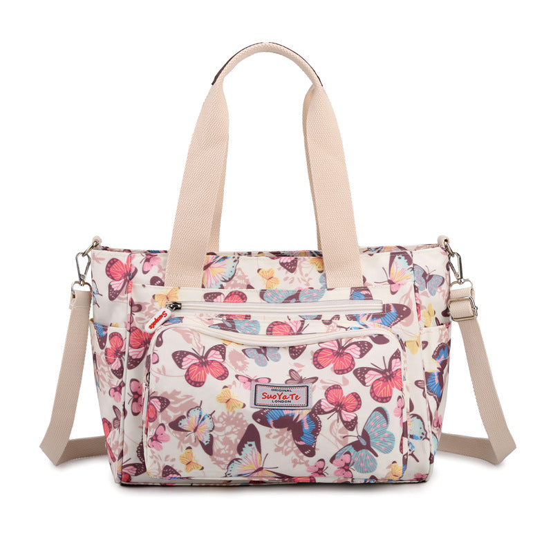Large Capacity Floral Pattern Canvas Bag