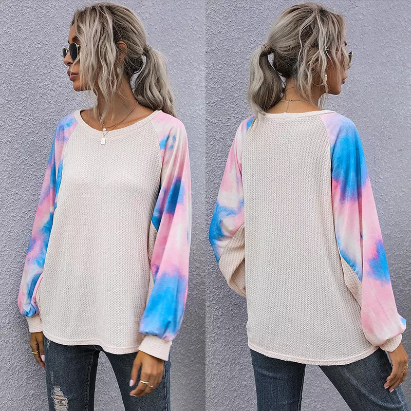 Tie-dye Crew Neck Panel T-shirt
