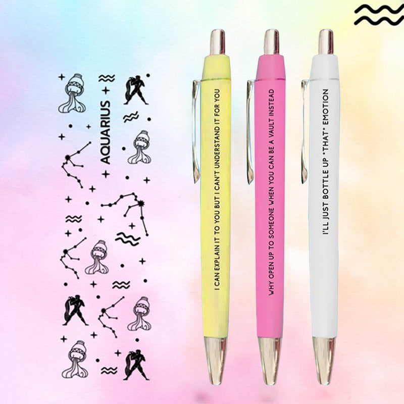 Horoscope Funny Pens Gift Set (Aquarius)