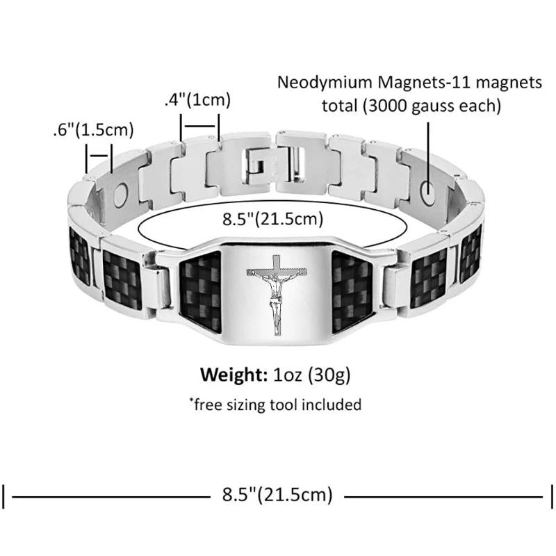 Carbon Fiber Magnet Titanium Steel Bracelet
