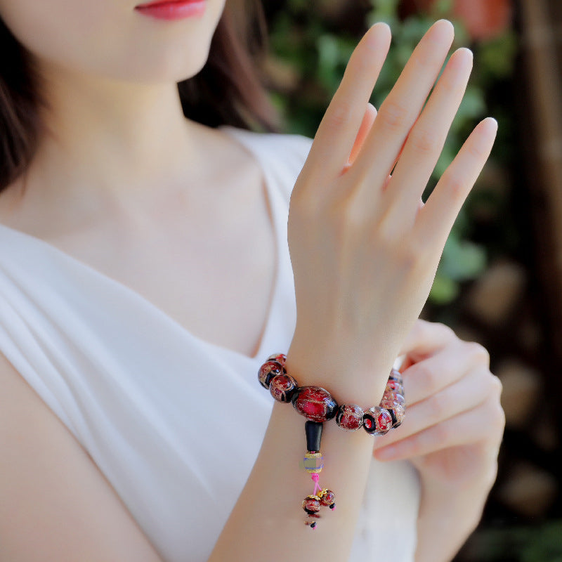 Incense Grey Glazed Beads Bracelet