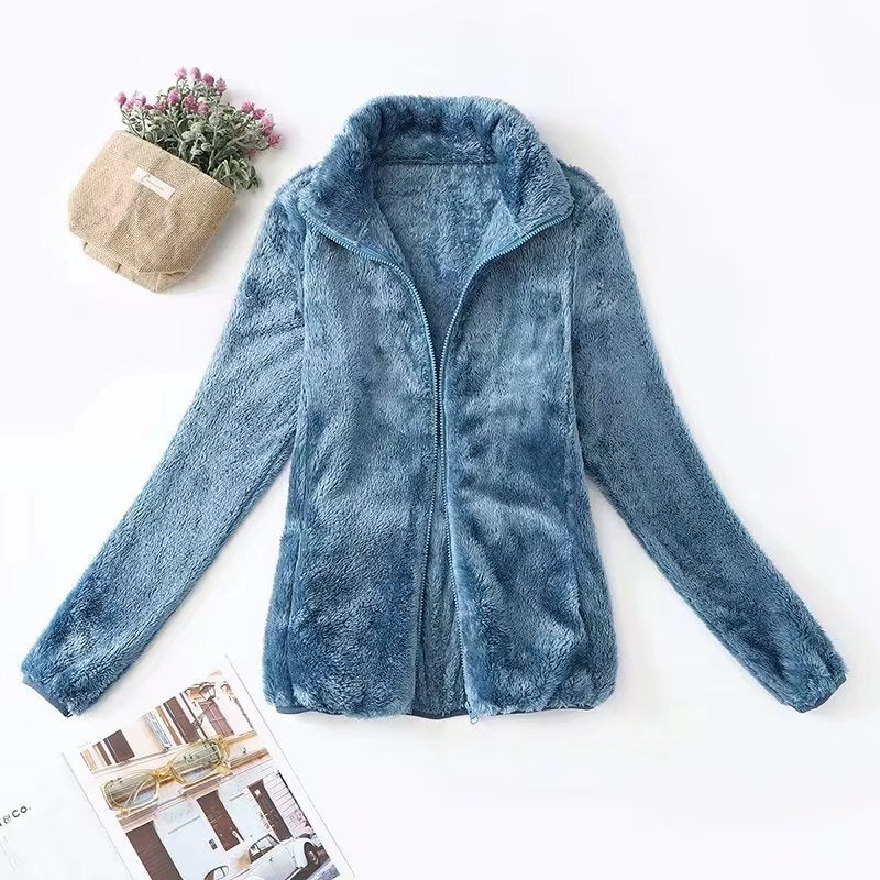 Coral Fleece Stand Collar Jacket