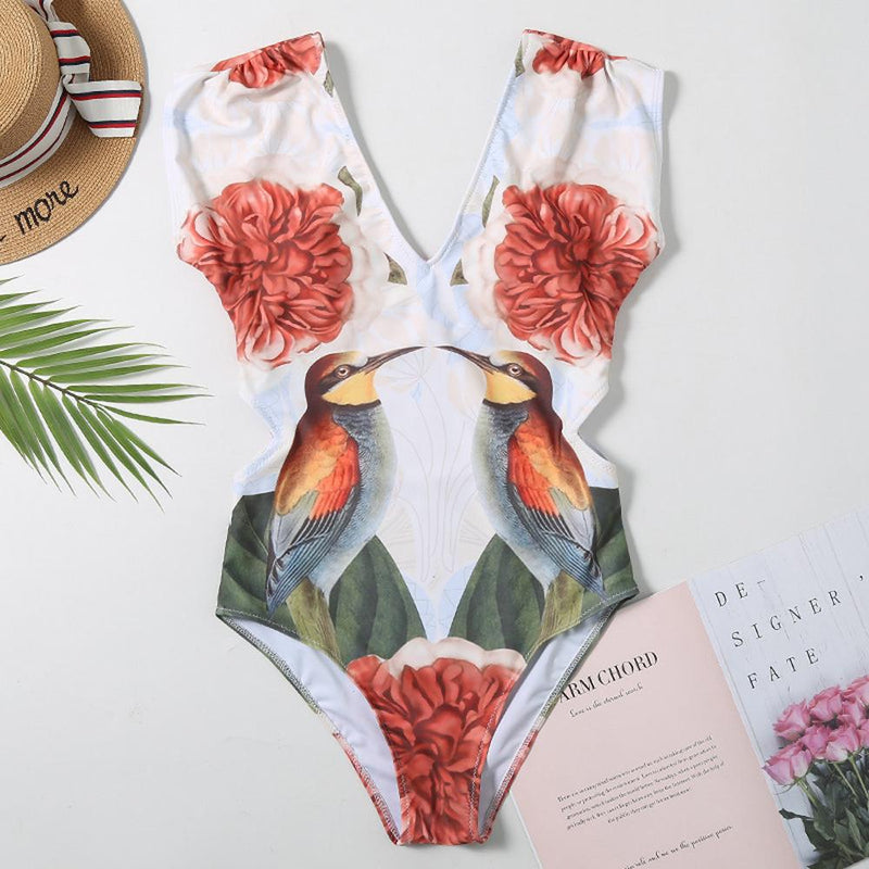 One-piece swimsuit Multicolor artistic style