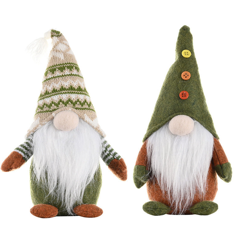 Christmas Green Faceless Old Man Elf Figurine