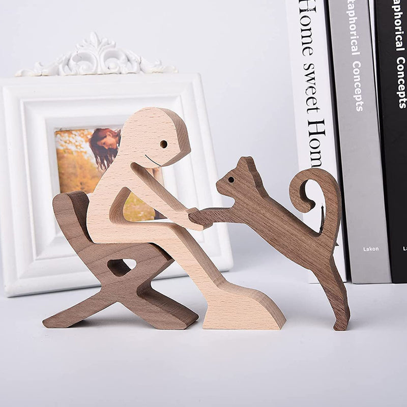 Pet Lover - Wood Sculpture Table Ornaments