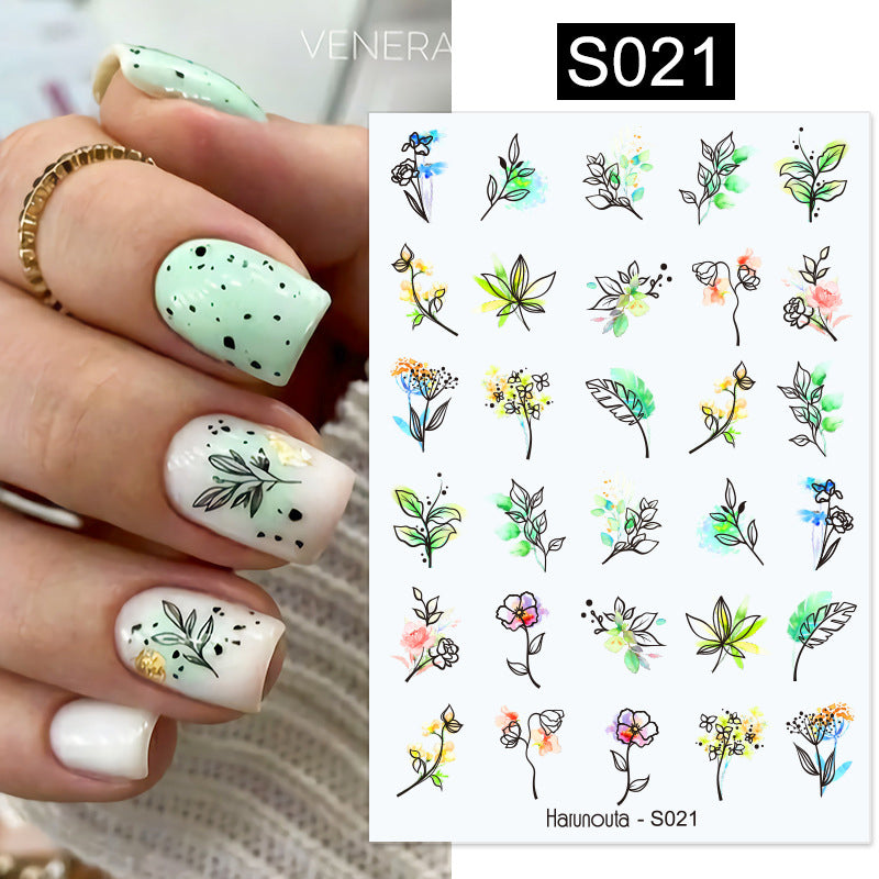 Botanical Fashion Alphabet Nail Stickers