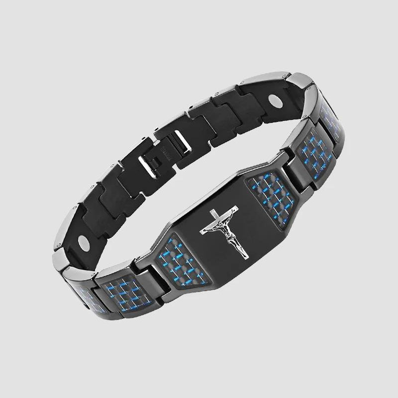 Carbon Fiber Magnet Titanium Steel Bracelet