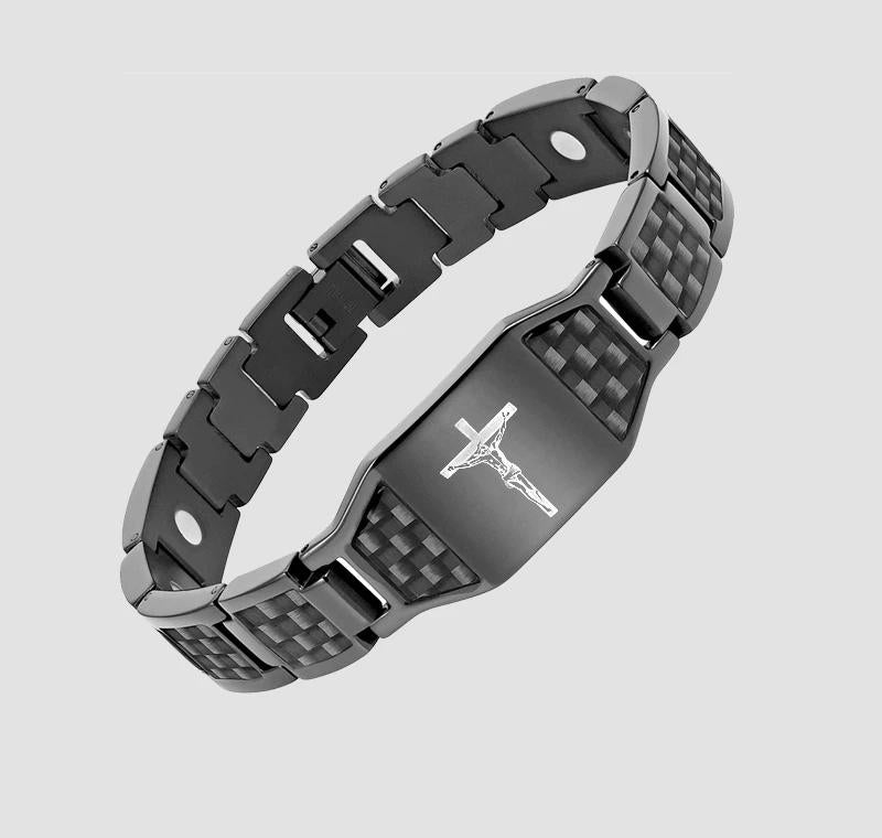 Carbon Fiber Magnet Titanium Steel Bracelet