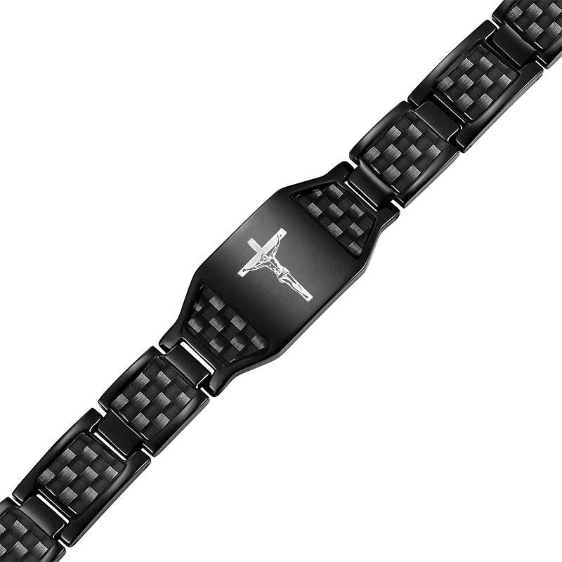 Carbon Fiber Magnet Titanium Steel Bracelet