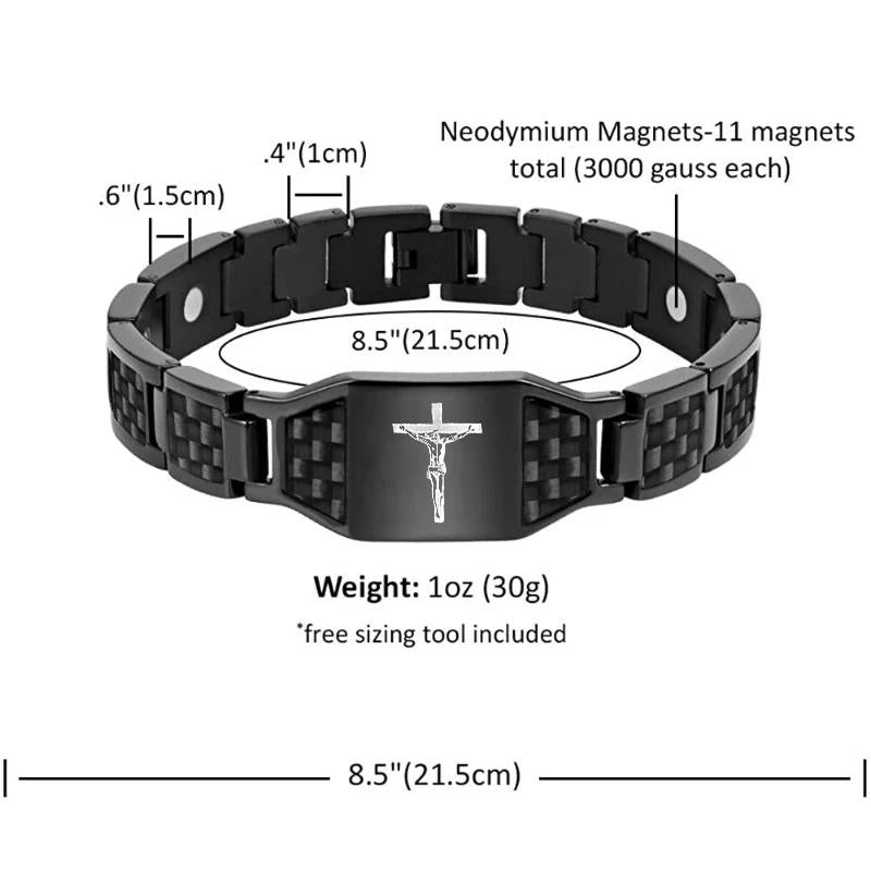 Carbon Fiber Magnet Titanium Steel Bracelet