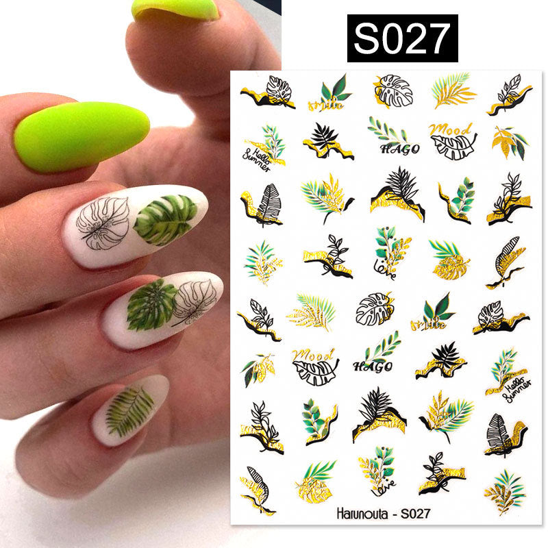 Botanical Fashion Alphabet Nail Stickers