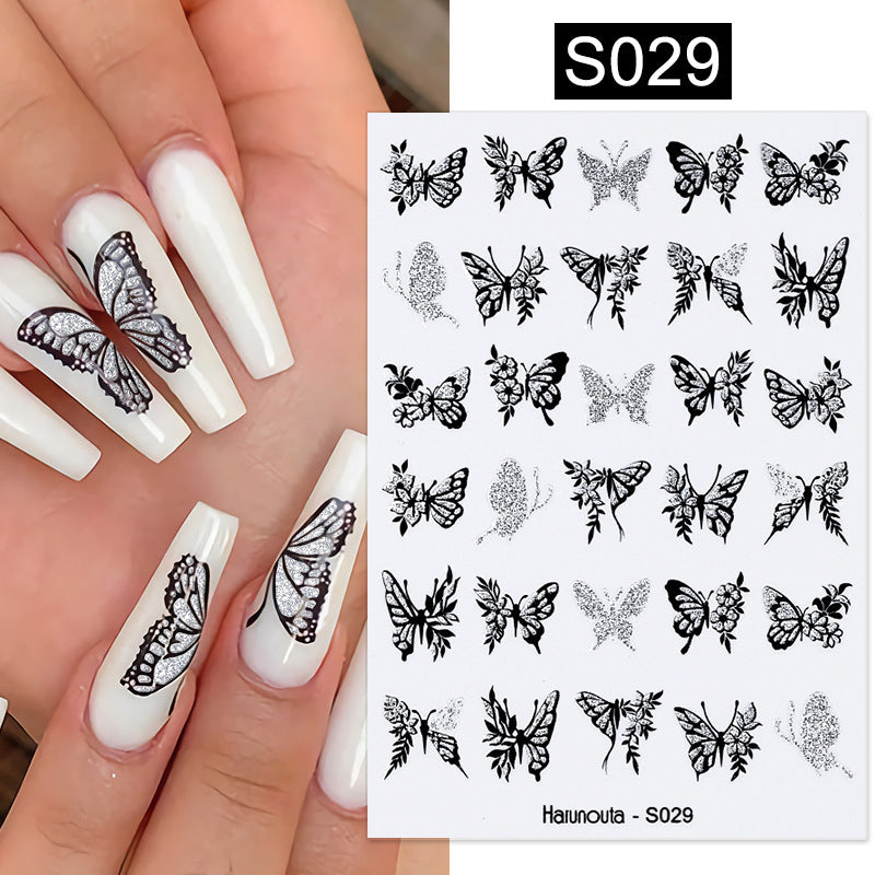 Botanical Fashion Alphabet Nail Stickers