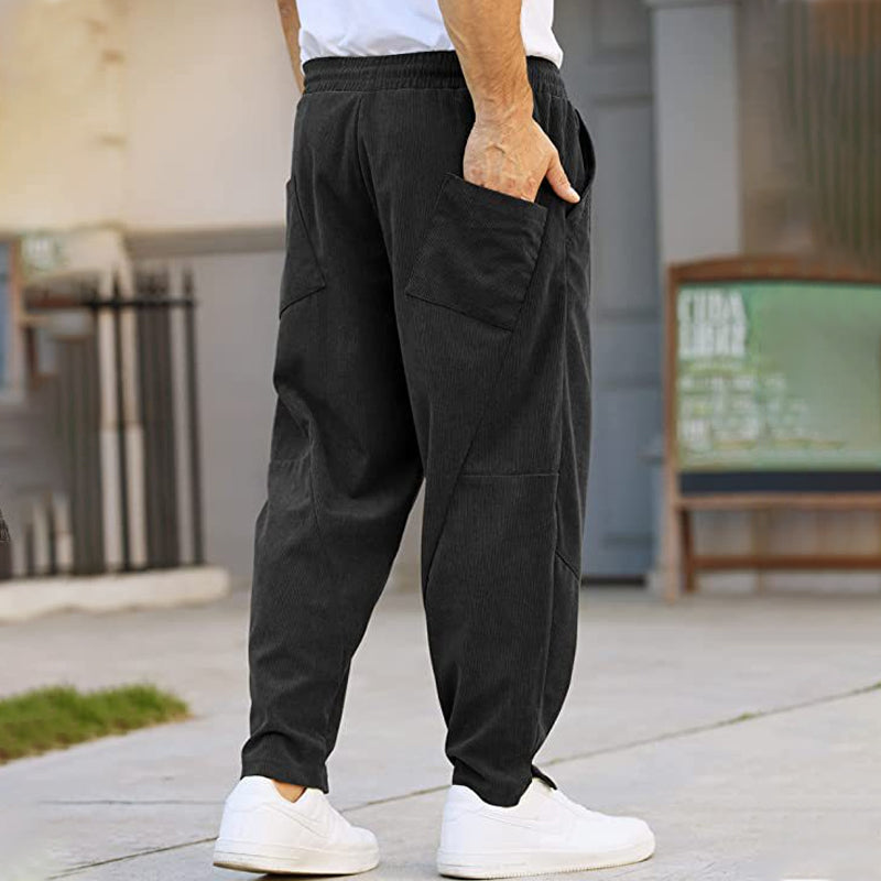 Corduroy Drawstring Harem Pants