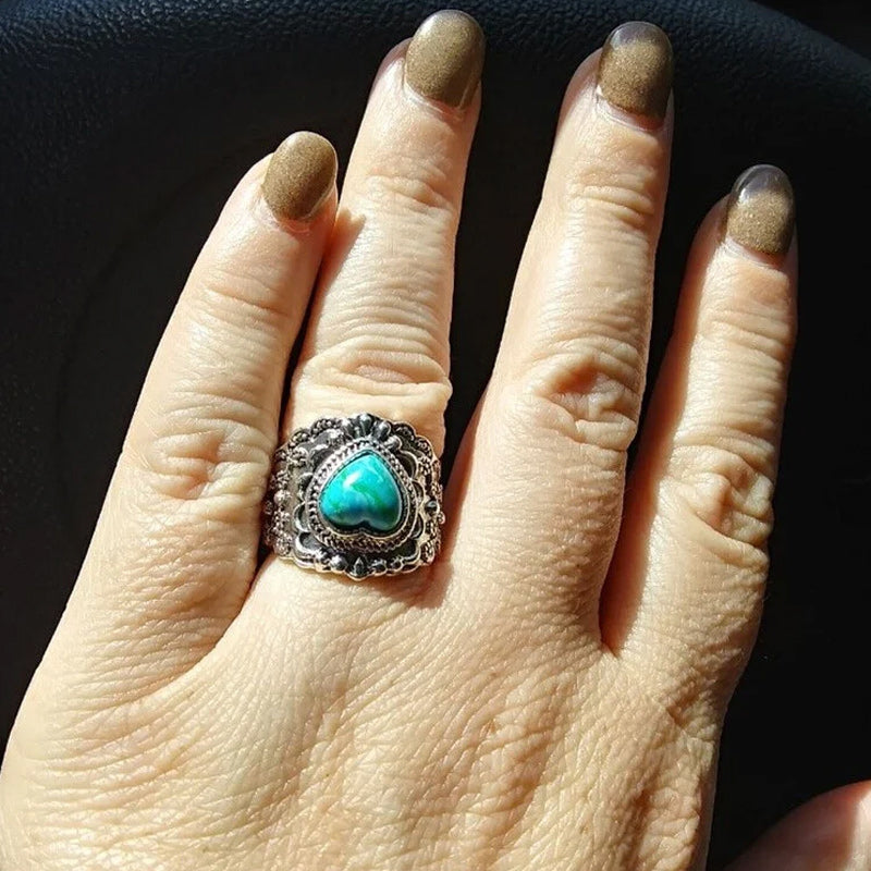 Silver Love Turquoise Ring