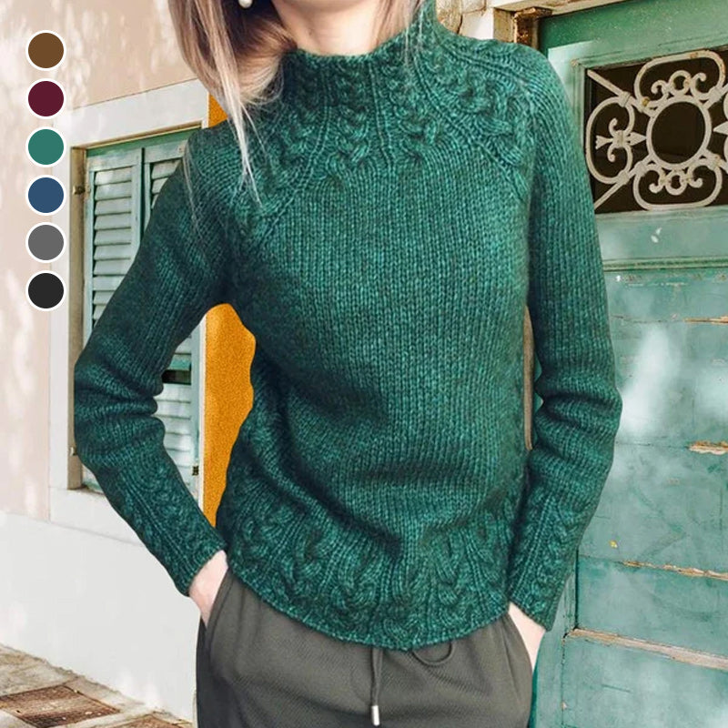 Solid Color Linen Pattern Sweater
