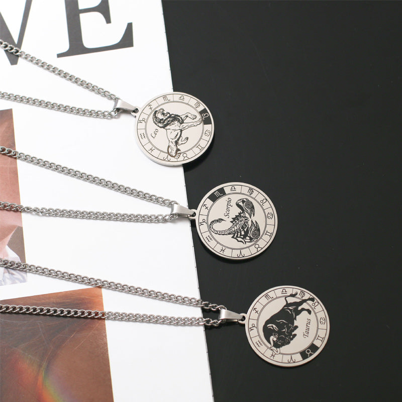 12 Constellation Stainless Steel Necklace