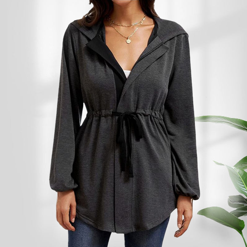 Belted Balloon Sleeve Jacket