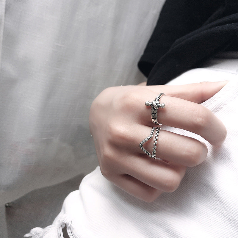 V-shaped Distressed Oopen Ring