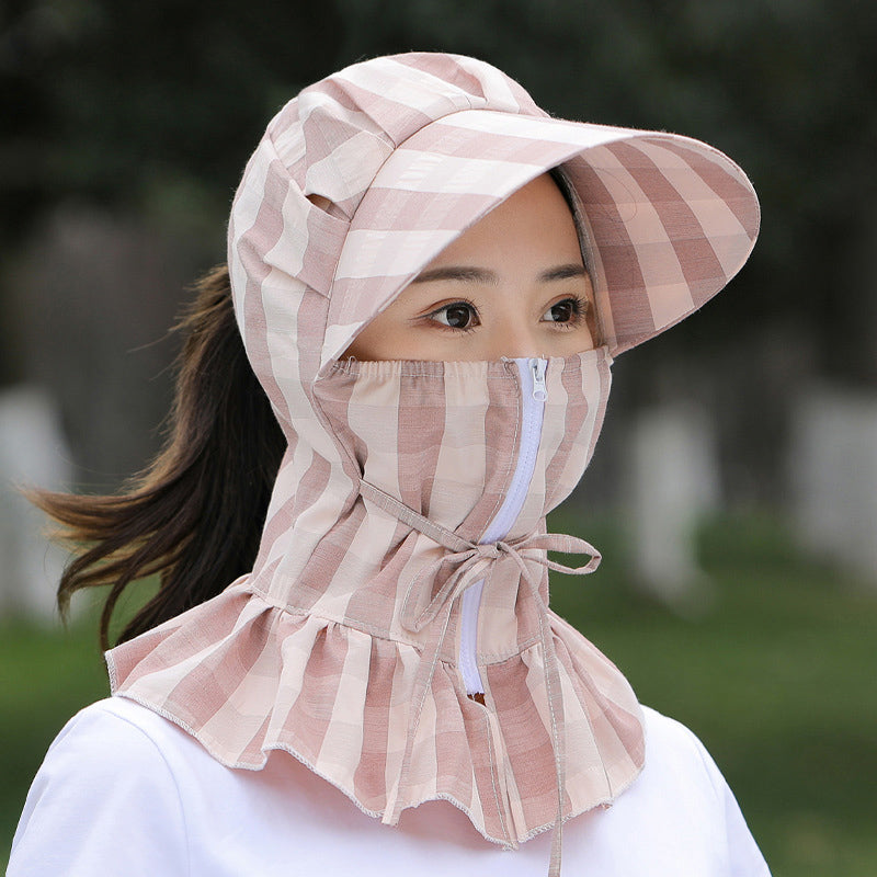 Sunshade Long Brim Sun Hat with Fan