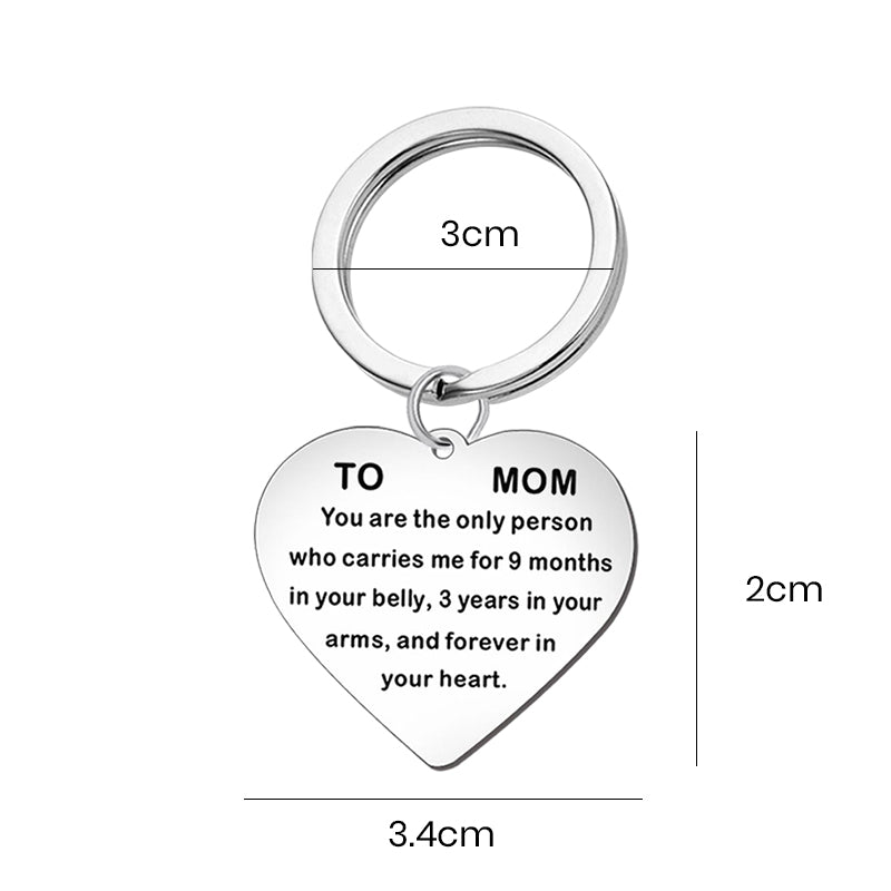 Heart-shaped TO MOM Necklace, Keyring