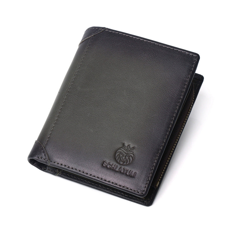 Men's Leather Bifold Wallet with Anti-theft RFID Blocking